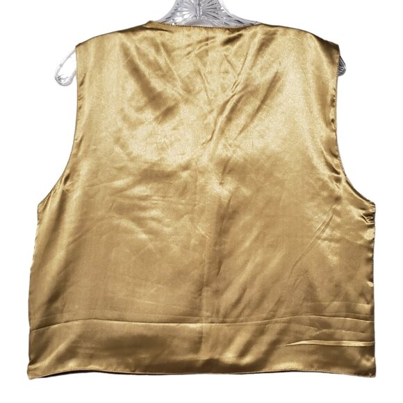 AMERICAN FLIRT Leather Vest  Womens L Tan Suede Quilted Pockets Lined - Picture 2 of 11